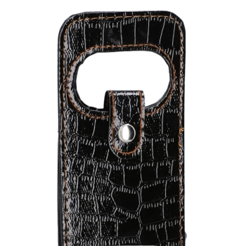 Elegancka Czarna Torba na Wino Prezentowa Imitacja Skóry Krokodyla