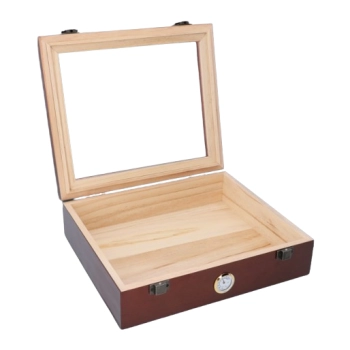 Mały Sosnowy Humidor do Przechowywania Cygar 26 x 22 x 7 cm