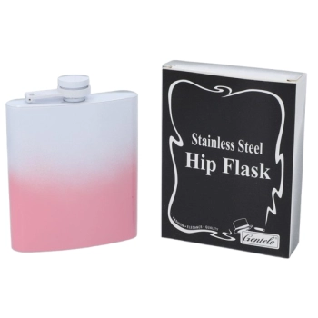 Biało Różowa Piersiówka ze Stali Nierdzewnej 8 OZ ok. 240 ml Gentelo