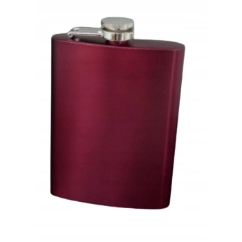 Elegancka Piersiówka Stal Nierdzewna 240 ml w Kolorze Purpurowym Gentelo