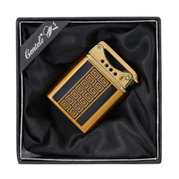 Zapalniczka Krzesiwowa w Opakowaniu na Prezent CzarnoZłota Geometria Grecki