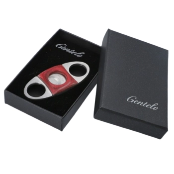 Srebrna Metalowa Obcinarka Do Cygara w Eleganckim Opakowaniu Prezentowym