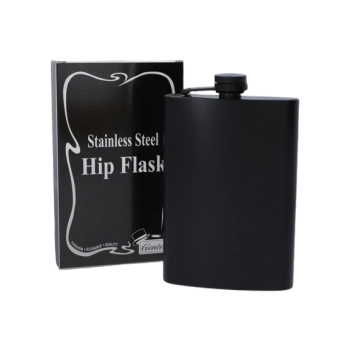 Piersiówka Czarna Stal Nierdzewna ok. 300 ml 10 OZ Jednolity Kolor Gentelo