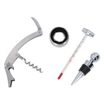 Zestaw z Kompletem Akcesoriów do Wina z Szachami w Drewnianym Pudełku