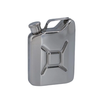 Srebrna Piersiówka w Kształcie Kanistra Stal Nierdzewna 4 OZ ok. 120 ml