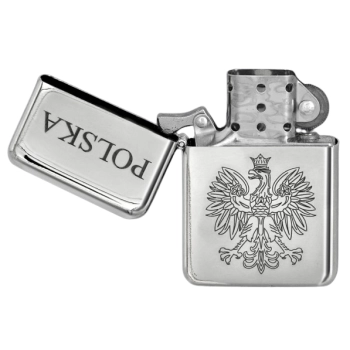 Zapalniczka Benzynowa Gentelo z Polskim Orłem, Srebrna