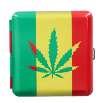 Papierośnica Rasta z Wzorem Liścia Marihuany - Gentelo