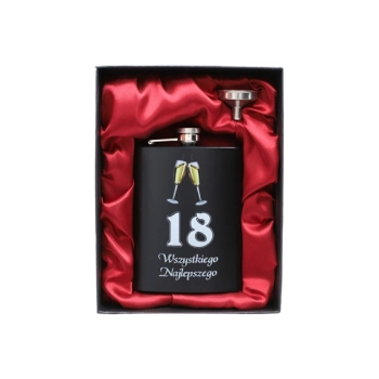 Piersiówka na 18 Urodziny z Lejkiem w Eleganckim Pudełku Gentelo