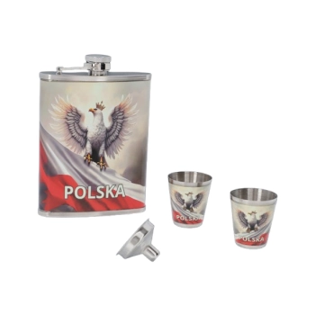 Elegancka Piersiówka Patriotyczna 8 OZ ok. 240 ml Polska na Prezent Gentelo