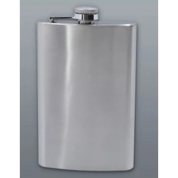 Metalowa Piersiówka Klasyczna Płaska Srebrna Stal Nierdzewna 300ml