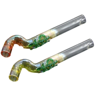 Wygięta Cygarniczka Szklana Fifka Lufka z Dolarem 11,5 cm Chillout Smoke