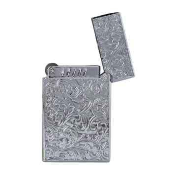 Zapalniczka Prezentowa Gazowa z Krzesiwem Szachownica z Regulacją Srebrna