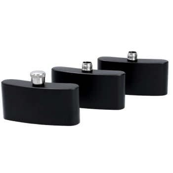Elegancka Piersiówka Stalowa 3 w 1 Czarna Gentelo 270 ml