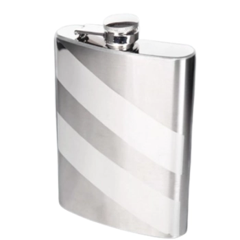 Elegancka Piersiówka Stal Nierdzewna 270 ml w Srebrne Paski Gentelo