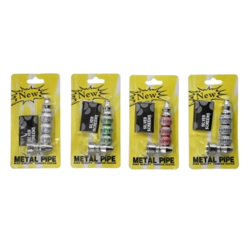 Zdobiona Krótka Fajka Metalowa Lufka Fifka 7 cm + 5 Sitek