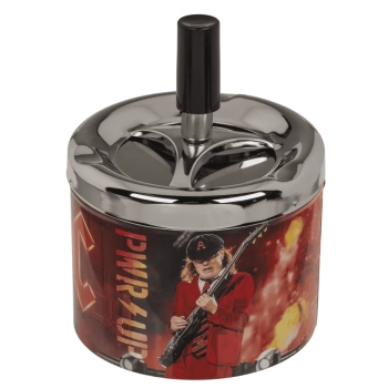 Czerwona Popielniczka Metalowa Zamykana Obrotowa AC/DC dla Muzyka Rockmena