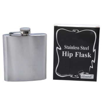 Elegancka Srebrna Piersiówka ze Stali Nierdzewnej 6 OZ ok. 180 ml Gentelo