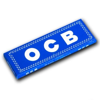 Bletki Bibułki OCB Blue 50 szt 69x38 mm z Gumą Arabską Krótkie Niebieskie