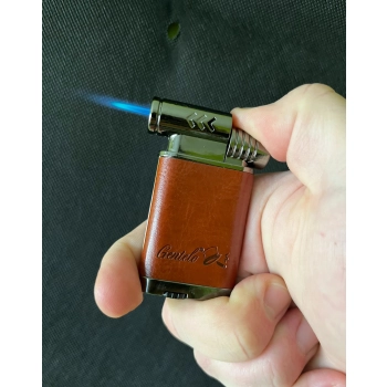 Elegancka Zapalniczka Gazowa Gentelo w Skórzanym Etui na Prezent