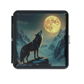 Zestaw z Motywem Wilka – papierośnica, zapalniczka, knot, kamienie