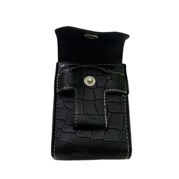 Czarne Skórzane Etui na Papierosy Pudełko na Paczkę Papierosów ze Skóry