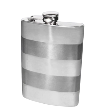 Piersiówka Gentelo 270 ml Stal Nierdzewna Srebrna w Paski 9 OZ