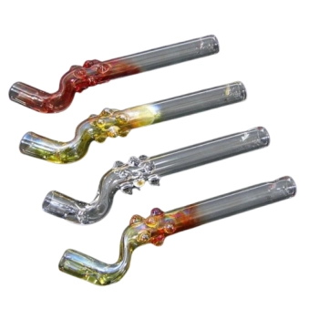 Wygięta Cygarniczka Szklana Lufka z Dużymi Kropkami 11,5 cm Chillout Smoke