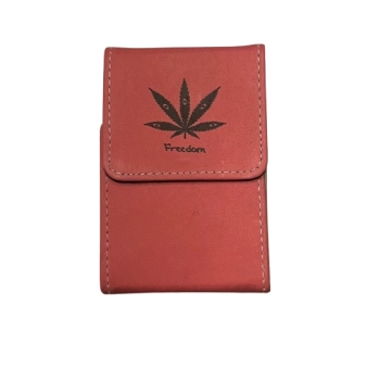 Łososiowe Koralowe Pudełko Etui na Paczkę Papierosów Liść Marychy Freedom