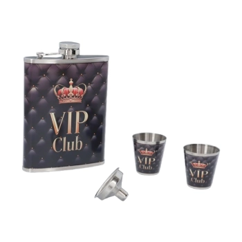 Elegancka Piersiówka 8 OZ ok. 240 ml VIP Club w Opakowaniu Prezentowym