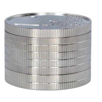 Młynek do Tytoniu Ziół Suszu CBD Grinder Crusher w Kształcie 1 euro Srebrny