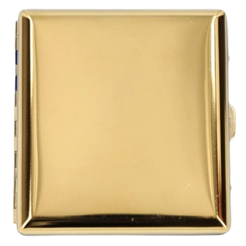 Złota Metalowa Papierośnica Klasyczna Z Blaszkami Na Papierosy Gentelo