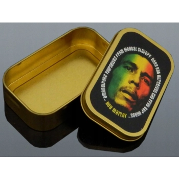 Metalowe Pudełko na Tytoń w Stylu Reggae - Pojemnik na Susz