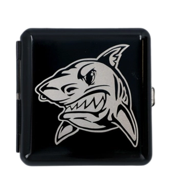 Papierośnica z Gotowym Grawerem Rekina Czarna Gentelo