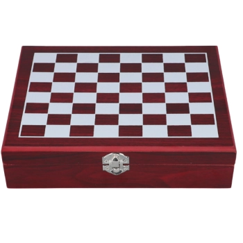 Elegancki Zestaw Piersiówka z Kieliszkami Lejkiem i Szachami na Prezent