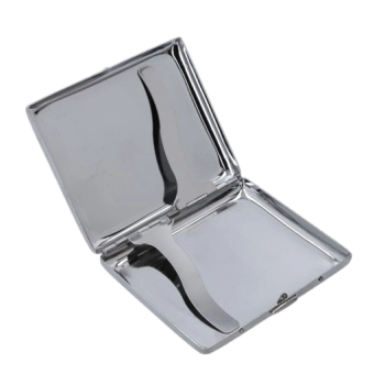 Papierośnica Metalowa Srebrna 9,5x8 cm – Etui na Papierosy Różne Wzory
