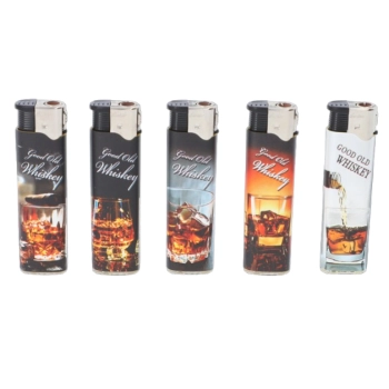 Zestaw 5 sztuk Klasycznych Zapalniczek Gazowych Piezo dla Fana Whisky