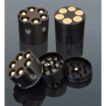 Młynek do Tytoniu w Kształcie Rewolweru - 3-Częściowy Metalowy