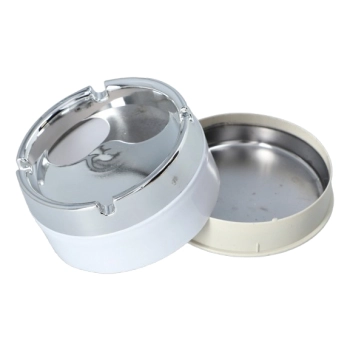 Popielniczka Przekręcana Obrotowa Zamykana Średnica 9 cm Srebrna