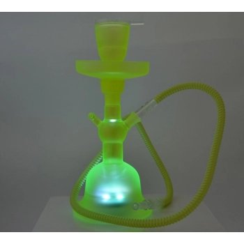 Szklana Fajka Wodna 35cm z LED i Pilotem, 1 Wąż, 13 Kolorów