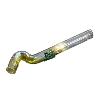Wygięta Cygarniczka Szklana Fifka Lufka z Liśćmi 11,5 cm Chillout Smoke