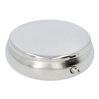 Srebrna Kieszonkowa Popielniczka Mała Mobilna Okrągła Metalowa 5 x 1,5 cm