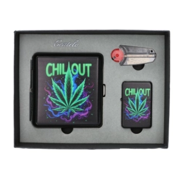 Zestaw na Prezent Gandzia Papierośnica + Zapalniczka + Kamienie i Knot