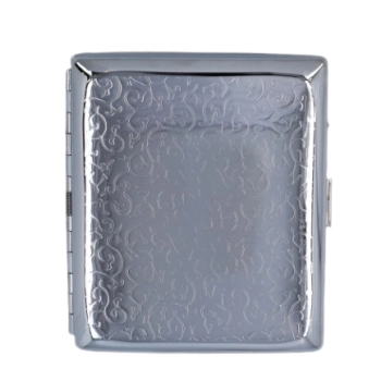 Papierośnica Metalowa Srebrna 9,5x8 cm – Etui na Papierosy Różne Wzory