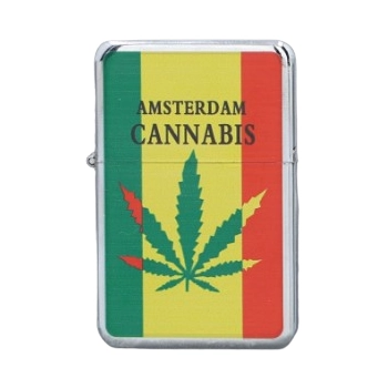 Zapalniczka Benzynowa Gentelo AMSTERDAM CANNABIS w Kolorach Reggae