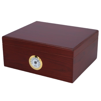 Profesjonalny Humidor Cedrowy W Brązowym Wykończeniu 22x26x11 Cm