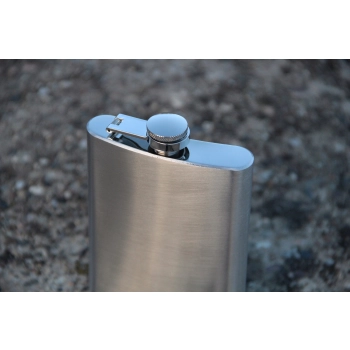 Elegancka Piersiówka Stalowa 270ml w Srebrnym Wykończeniu