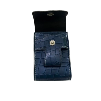 Niebieskie Etui na Papierosy Pudełko na Paczkę Papierosów ze Skóry