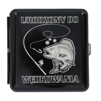 Elegancka Papierośnica z Grawerem dla Wędkarza, Czarna, Gentelo