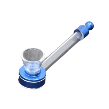 Cygarniczka Szklana Lufka Fifka Fajeczka z Ustnikiem 11 cm Niebieska