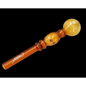 Szklana Fajka do Olejku z Nóżkami 14,5 cm żółto-bursztynowy Chillout Smoke